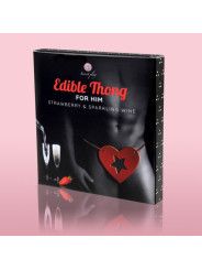 TANGA MASCULINA COMESTÍVEL CHAMPANHE COM MORANGO