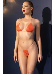 BIQUÍNI DE STRASS CR-4898 LARANJA CHILIROSE