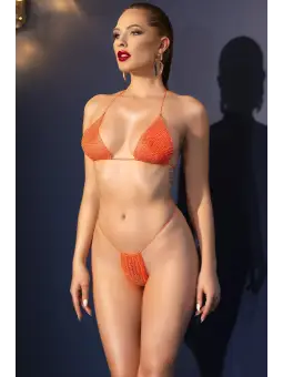 BIQUÍNI DE STRASS CR-4898 LARANJA CHILIROSE