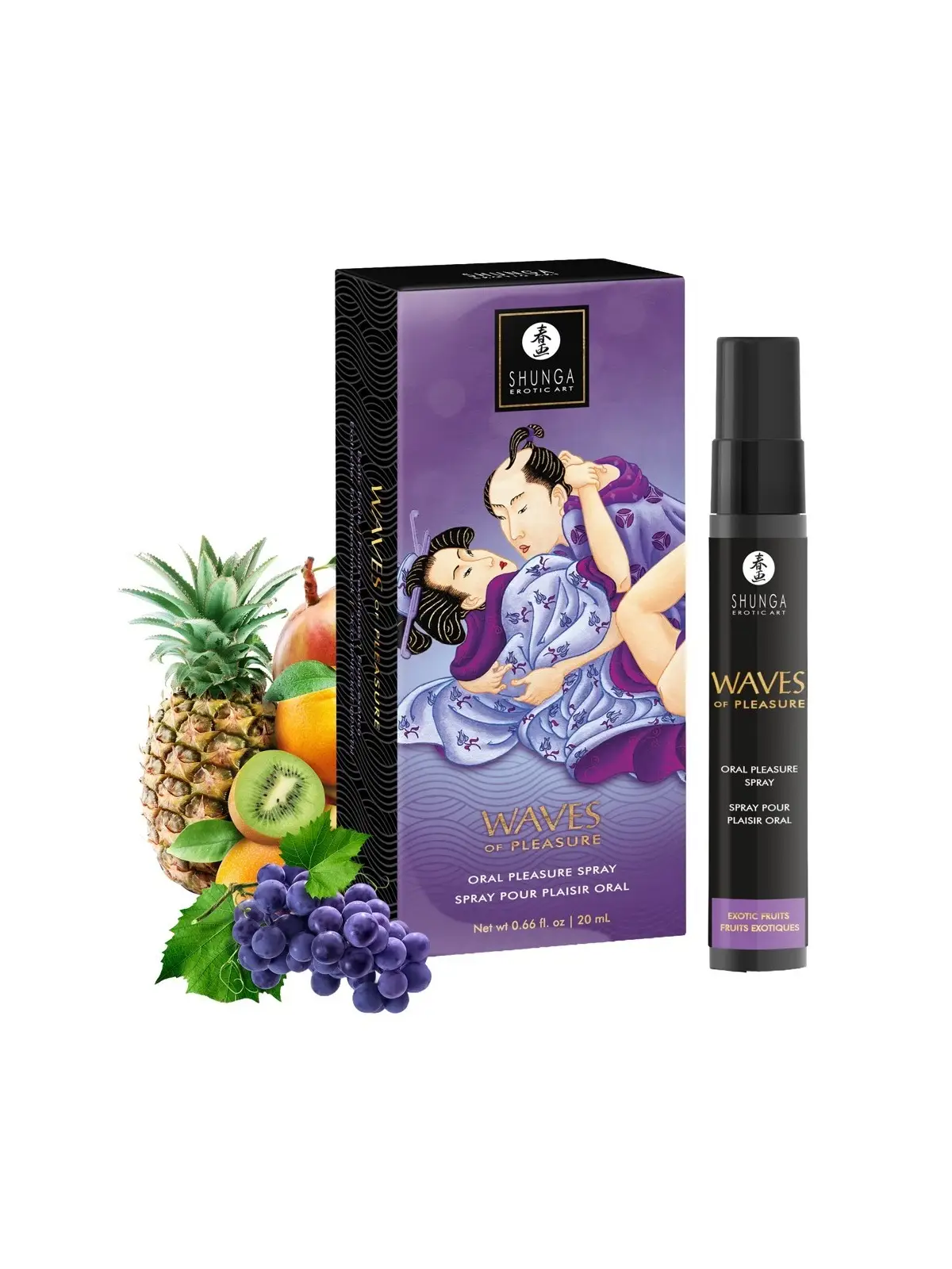 SPRAY PARA SEXO ORAL COM AROMA DE FRUTOS EXÓTICOS WAVES OF PLEASURE SHUNGA