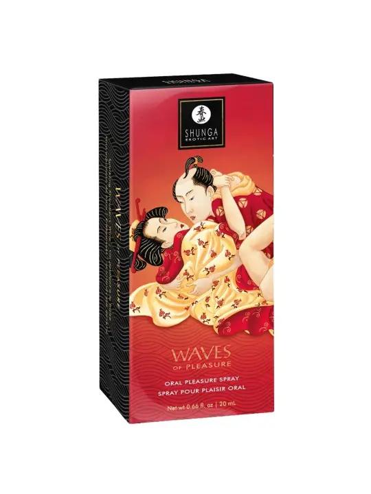 SPRAY PARA SEXO ORAL COM AROMA CHAMPANHE/MORANGO WAVES OF PLEASURE SHUNGA