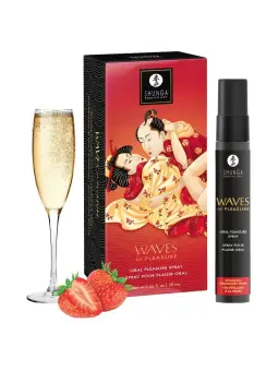SPRAY PARA SEXO ORAL COM AROMA CHAMPANHE/MORANGO WAVES OF PLEASURE SHUNGA