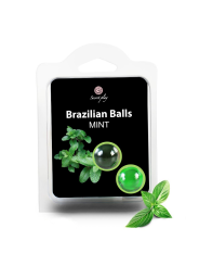 BOLAS LUBRIFICANTES BEIJÁVEIS BRAZILIAN BALLS SABOR A MENTA 2 x 4GR