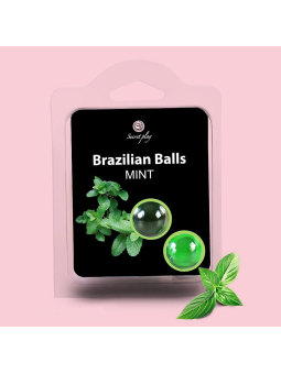 BOLAS LUBRIFICANTES BEIJÁVEIS BRAZILIAN BALLS SABOR A MENTA 2 x 4GR
