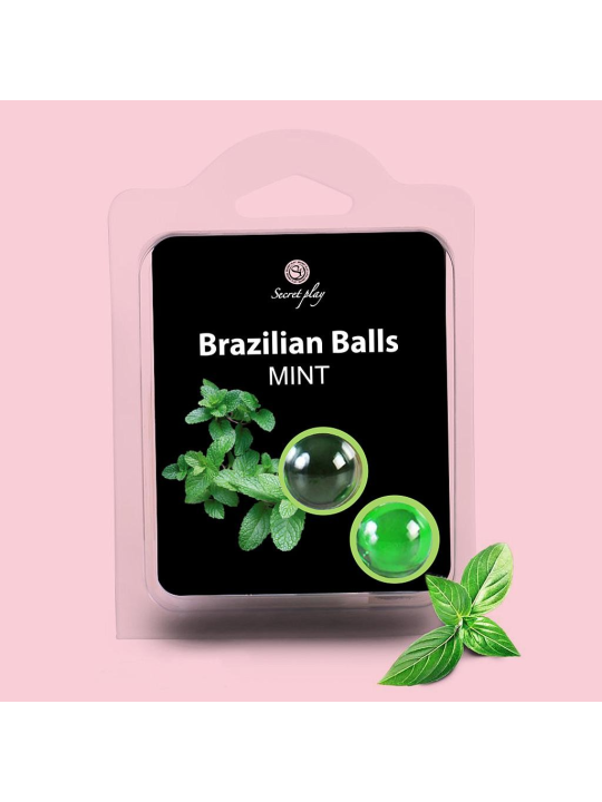 BOLAS LUBRIFICANTES BEIJÁVEIS BRAZILIAN BALLS SABOR A MENTA 2 x 4GR