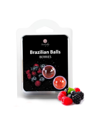 BOLAS LUBRIFICANTES BEIJÁVEIS BRAZILIAN BALLS SABOR A FRUTOS DO BOSQUE 2 x 4GR