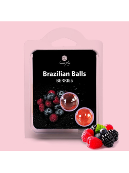 BOLAS LUBRIFICANTES BEIJÁVEIS BRAZILIAN BALLS SABOR A FRUTOS DO BOSQUE 2 x 4GR