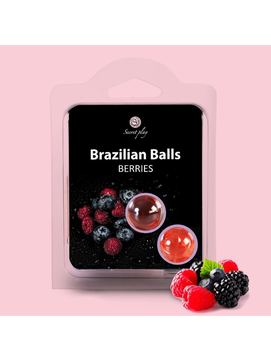 BOLAS LUBRIFICANTES BEIJÁVEIS BRAZILIAN BALLS SABOR A FRUTOS DO BOSQUE 2 x 4GR