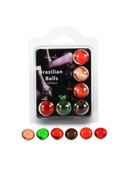 BOLAS LUBRIFICANTES BEIJÁVEIS BRAZILIAN BALLS MULTISABORES 6 x 4GR