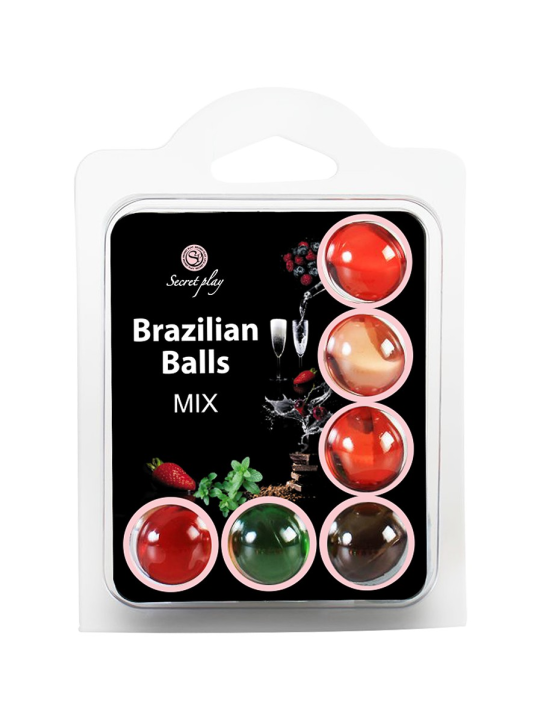 BOLAS LUBRIFICANTES BEIJÁVEIS BRAZILIAN BALLS MULTISABORES 6 x 4GR