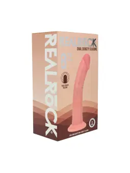 DUAL DENSITY SILICONE CURVED REALISTIC DILDO WITH SUCTION CUP - 8 / 20,5 CM - FLESH