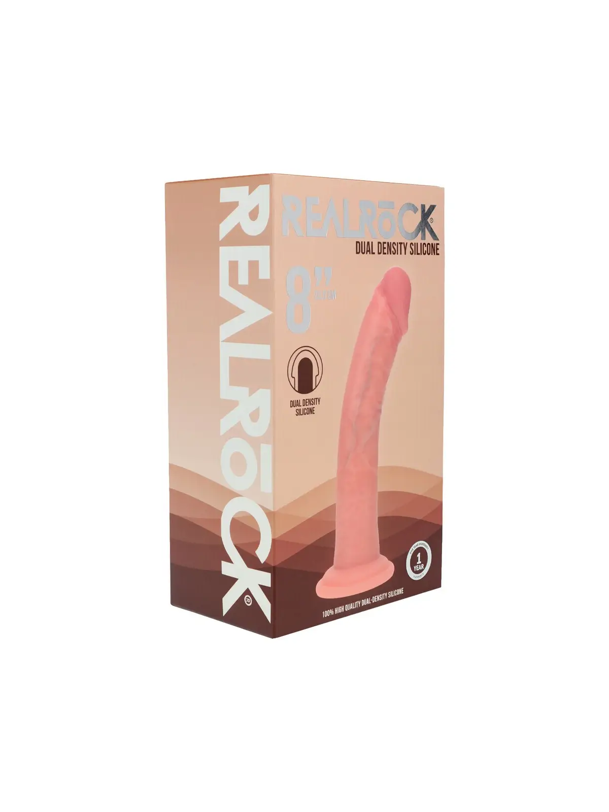 DUAL DENSITY SILICONE CURVED REALISTIC DILDO WITH SUCTION CUP - 8 / 20,5 CM - FLESH
