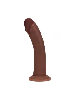 DUAL DENSITY SILICONE CURVED REALISTIC DILDO WITH SUCTION CUP - 8 / 20,5 CM - BROWN