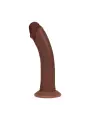 DUAL DENSITY SILICONE CURVED REALISTIC DILDO WITH SUCTION CUP - 8 / 20,5 CM - BROWN