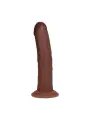 DUAL DENSITY SILICONE CURVED REALISTIC DILDO WITH SUCTION CUP - 8 / 20,5 CM - BROWN