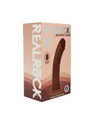 DUAL DENSITY SILICONE CURVED REALISTIC DILDO WITH SUCTION CUP - 8 / 20,5 CM - BROWN