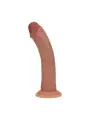 DUAL DENSITY SILICONE CURVED REALISTIC DILDO WITH SUCTION CUP - 7 / 18,5 CM - TAN