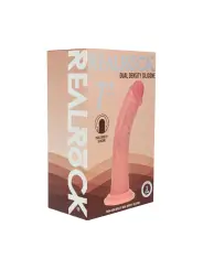 DUAL DENSITY SILICONE CURVED REALISTIC DILDO WITH SUCTION CUP - 7 / 18,5 CM - FLESH