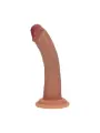 DUAL DENSITY SILICONE CURVED REALISTIC DILDO WITH SUCTION CUP - 6 / 15,5 CM - TAN