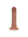 DUAL DENSITY SILICONE CURVED REALISTIC DILDO WITH SUCTION CUP - 6 / 15,5 CM - TAN
