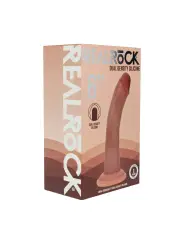 DUAL DENSITY SILICONE CURVED REALISTIC DILDO WITH SUCTION CUP - 6 / 15,5 CM - TAN
