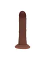 DUAL DENSITY SILICONE CURVED REALISTIC DILDO WITH SUCTION CUP - 6 / 15,5 CM - BROWN