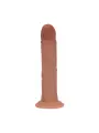DUAL DENSITY SILICONE CURVED REALISTIC DILDO WITH SUCTION CUP - 8 / 20,5 CM - TAN
