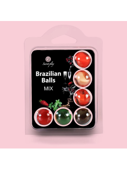 BOLAS LUBRIFICANTES BEIJÁVEIS BRAZILIAN BALLS MULTISABORES 6 x 4GR