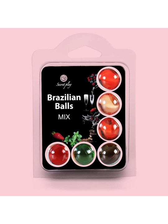 BOLAS LUBRIFICANTES BEIJÁVEIS BRAZILIAN BALLS MULTISABORES 6 x 4GR