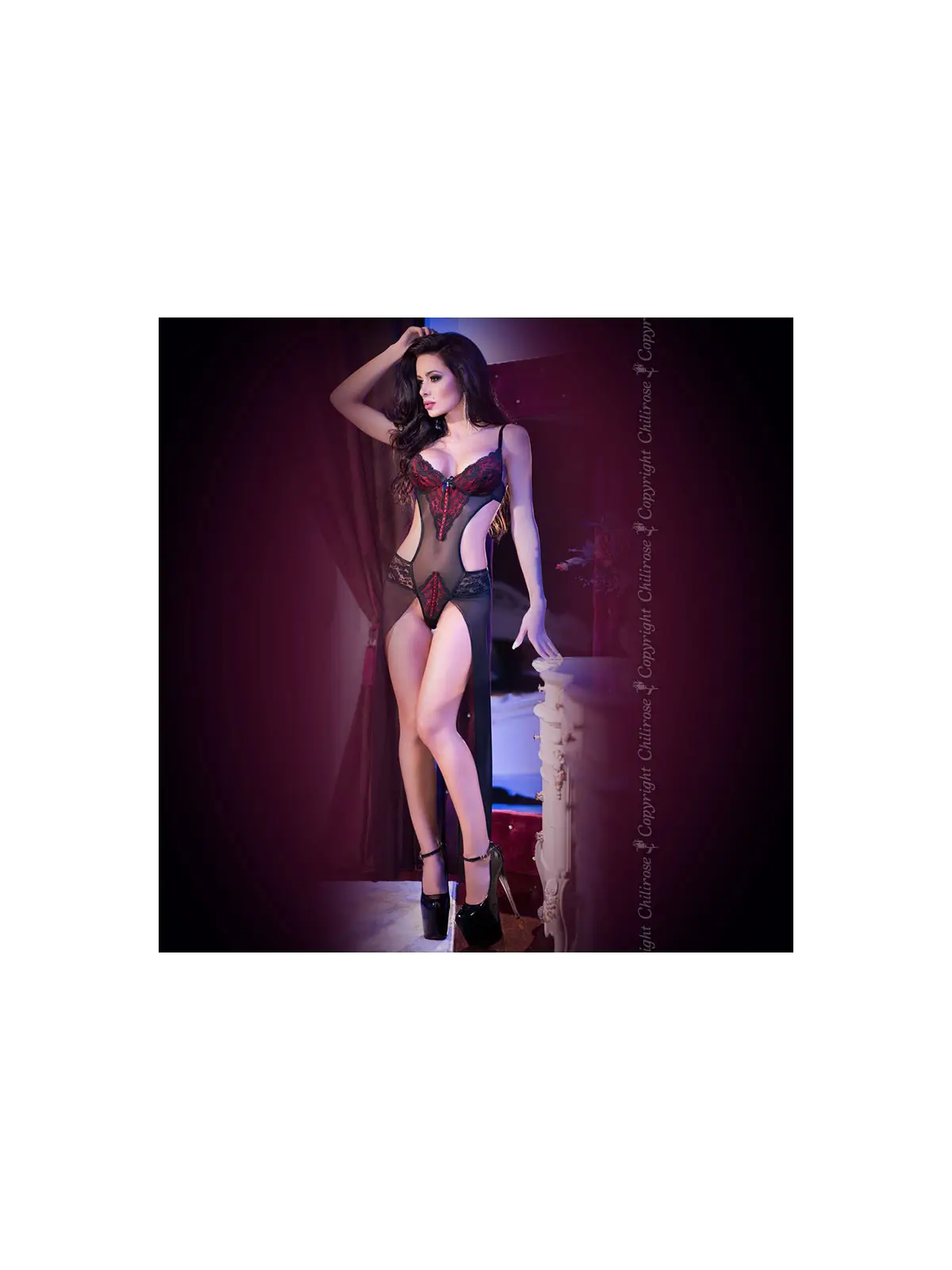 BODY EM RENDA CR-4154 PRETO