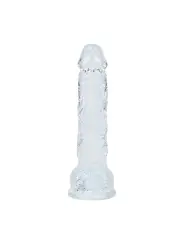 DILDO REALISTA COM TESTÍCULOS 5 /12.7 CM TRANSPARENTE REAL ROCK 