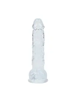 DILDO REALISTA COM TESTÍCULOS 5 /12.7 CM TRANSPARENTE REAL ROCK 