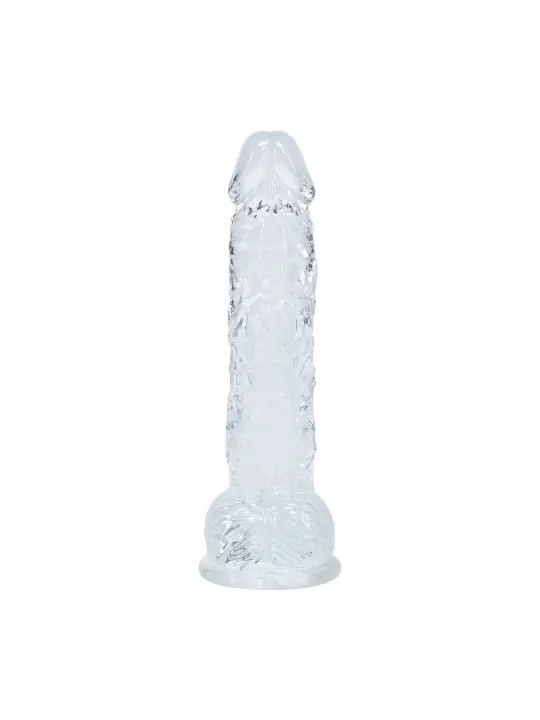 DILDO REALISTA COM TESTÍCULOS 5 /12.7 CM TRANSPARENTE REAL ROCK 