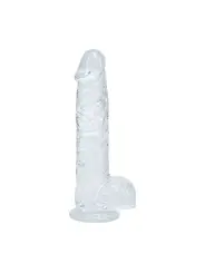 DILDO REALISTA COM TESTÍCULOS 5 /12.7 CM TRANSPARENTE REAL ROCK 