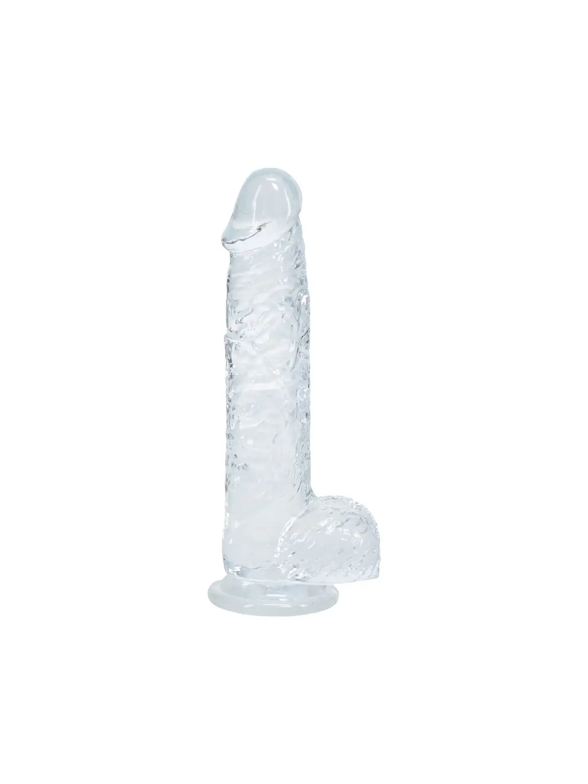 DILDO REALISTA COM TESTÍCULOS 5 /12.7 CM TRANSPARENTE REAL ROCK 