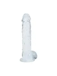 DILDO REALISTA COM TESTÍCULOS 5 /12.7 CM TRANSPARENTE REAL ROCK 