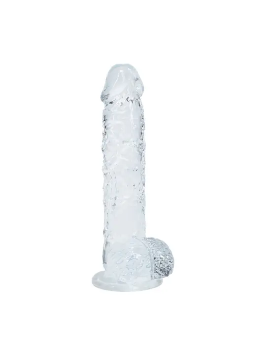 DILDO REALISTA COM TESTÍCULOS 5 /12.7 CM TRANSPARENTE REAL ROCK 