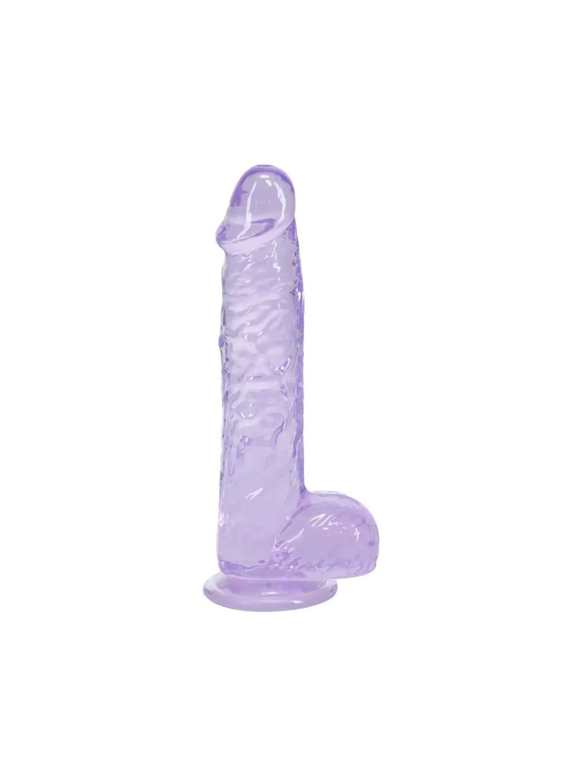 DILDO REALISTA COM TESTÍCULOS 5 /12.7 CM ROXO REAL ROCK 