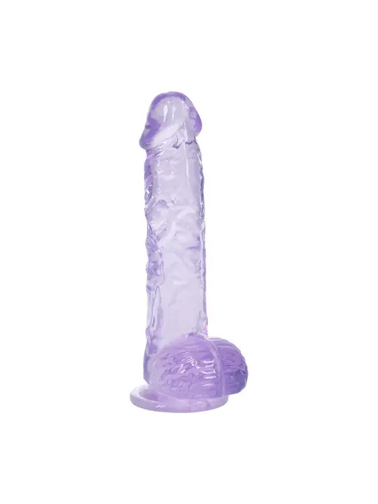 DILDO REALISTA COM TESTÍCULOS 5 /12.7 CM ROXO REAL ROCK 