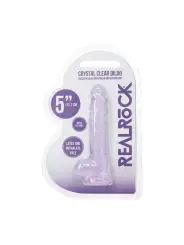 DILDO REALISTA COM TESTÍCULOS 5 /12.7 CM ROXO REAL ROCK 