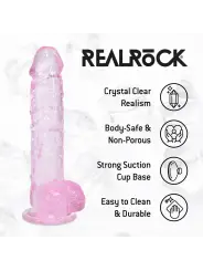 DILDO REALISTA COM TESTÍCULOS 5 /12.7 CM ROSA REAL ROCK