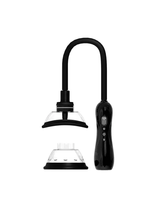 AUTOMATIC VAGINA AND BREAST PUMP WITH ROTATING AND VIBRATING TONGUE - BLACK
