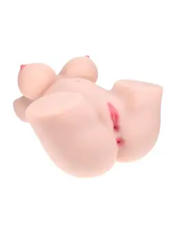 BODYFORMS - AVELINE LUXE - DUAL ENTRY VIBRATING MASTURBATOR - 14 KG / 30.9 LBS - FLESH