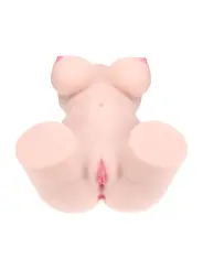 BODYFORMS - AVELINE LUXE - DUAL ENTRY VIBRATING MASTURBATOR - 14 KG / 30.9 LBS - FLESH
