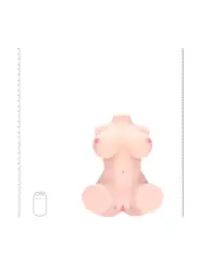 BODYFORMS - AVELINE LUXE - DUAL ENTRY VIBRATING MASTURBATOR - 14 KG / 30.9 LBS - FLESH