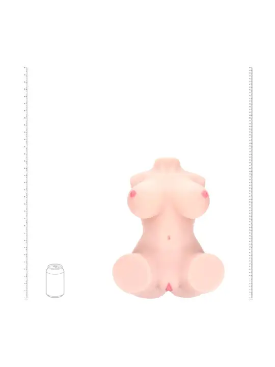 BODYFORMS - AVELINE LUXE - DUAL ENTRY VIBRATING MASTURBATOR - 14 KG / 30.9 LBS - FLESH
