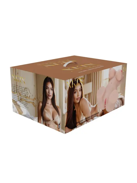 BODYFORMS - AVELINE LUXE - DUAL ENTRY VIBRATING MASTURBATOR - 14 KG / 30.9 LBS - FLESH