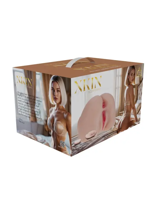 BODYFORMS - MIA HART - DUAL ENTRY VIBRATING MASTURBATOR - 2,5 KG / 5.7 LBS - FLESH