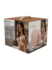 BODYFORMS - VIVICA LENORE - DUAL ENTRY VIBRATING MASTURBATOR - 3,5 KG / 7.7 LBS - FLESH
