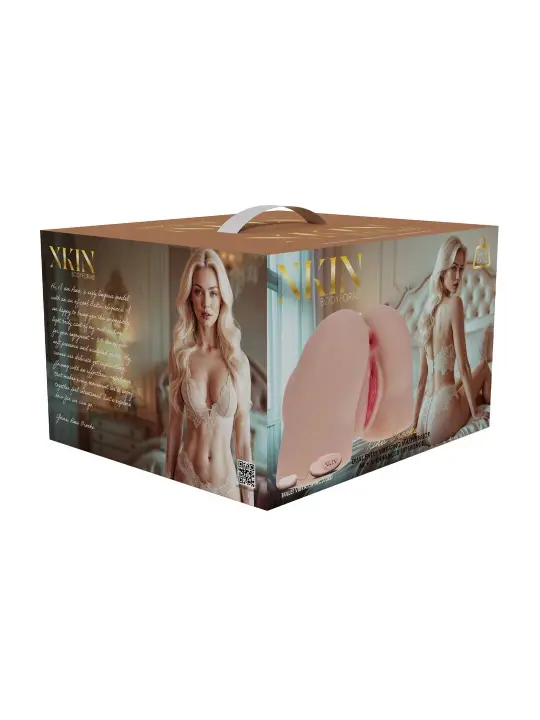 BODYFORMS - RINA BROOKS - DUAL ENTRY VIBRATING MASTURBATOR - 2,4 KG / 5.4 LBS - FLESH